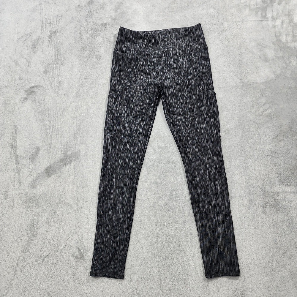 Maurices InMOTION Leggings‎ Womens S Gray Herringbone Ankle Pockets Yoga Gym